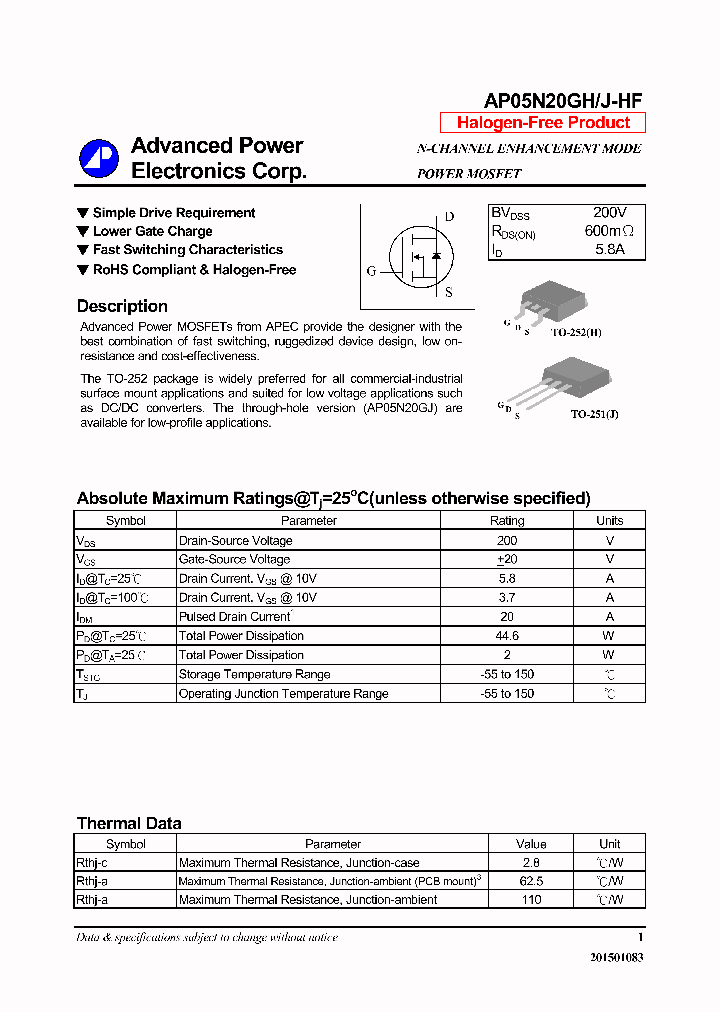 AP05N20GJ-HF_8509544.PDF Datasheet