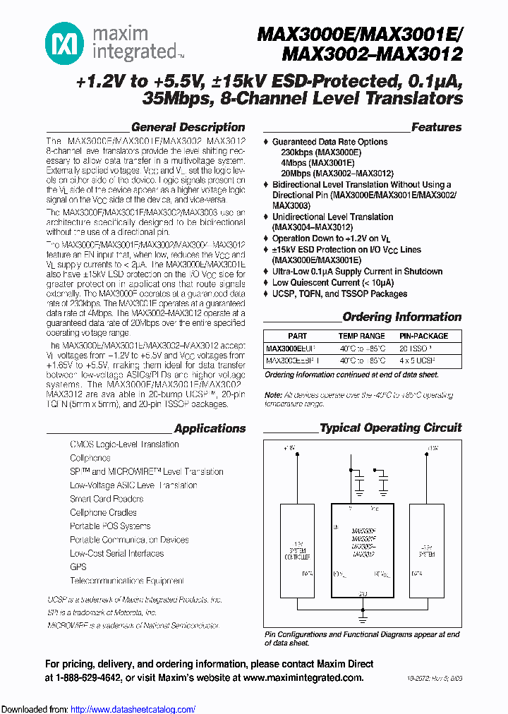 MAX3001EAUP_8535366.PDF Datasheet