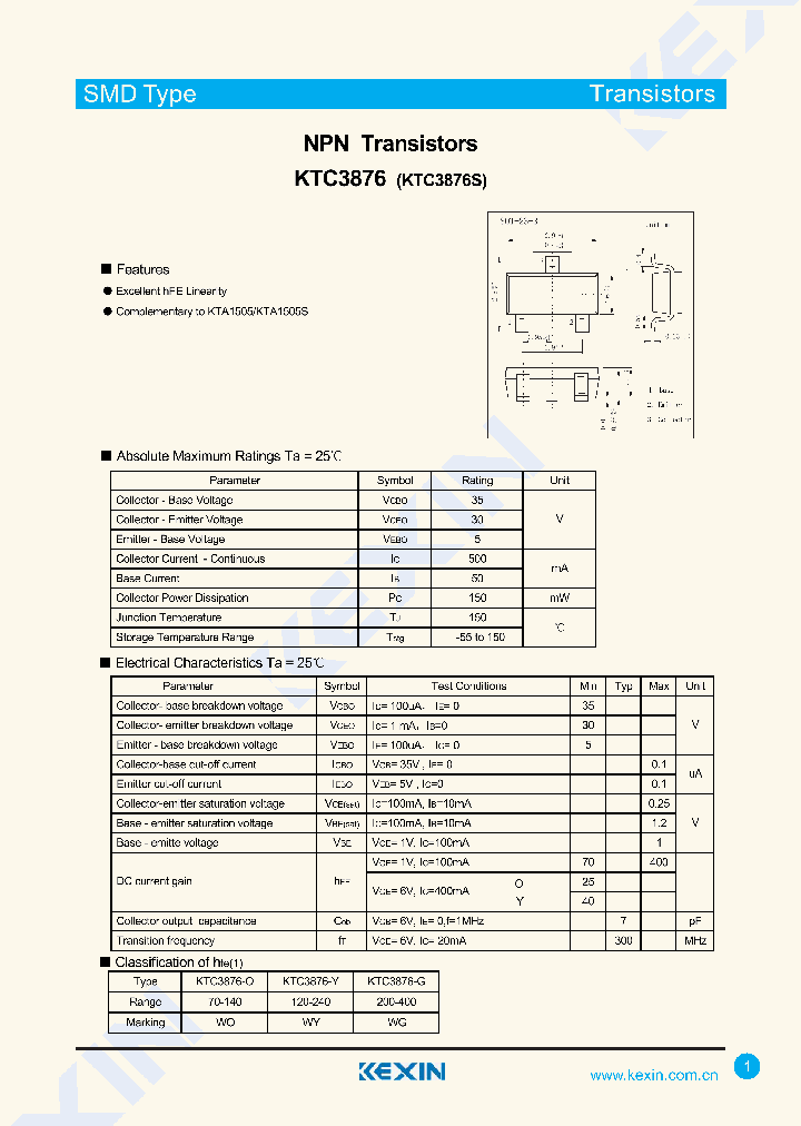 KTC3876-Y_8546468.PDF Datasheet