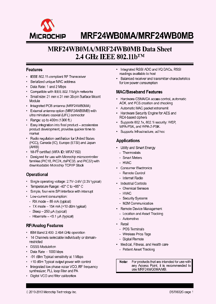 MRF24WB0MBRM_8551163.PDF Datasheet