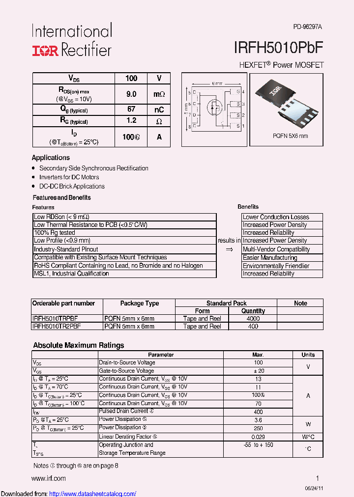 IRFH5010TRPBF_8558544.PDF Datasheet