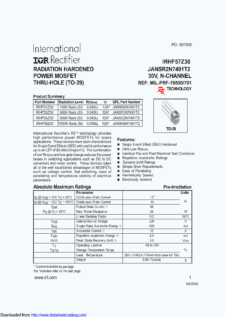 IRHF54Z30_8565523.PDF Datasheet