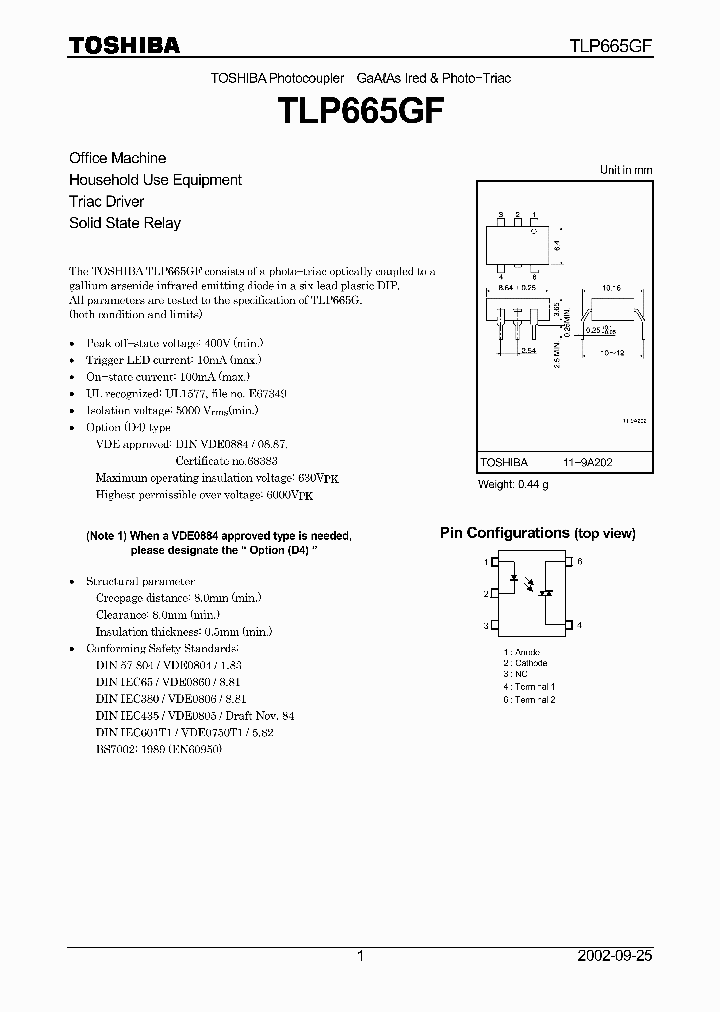 TLP665GF_8566129.PDF Datasheet