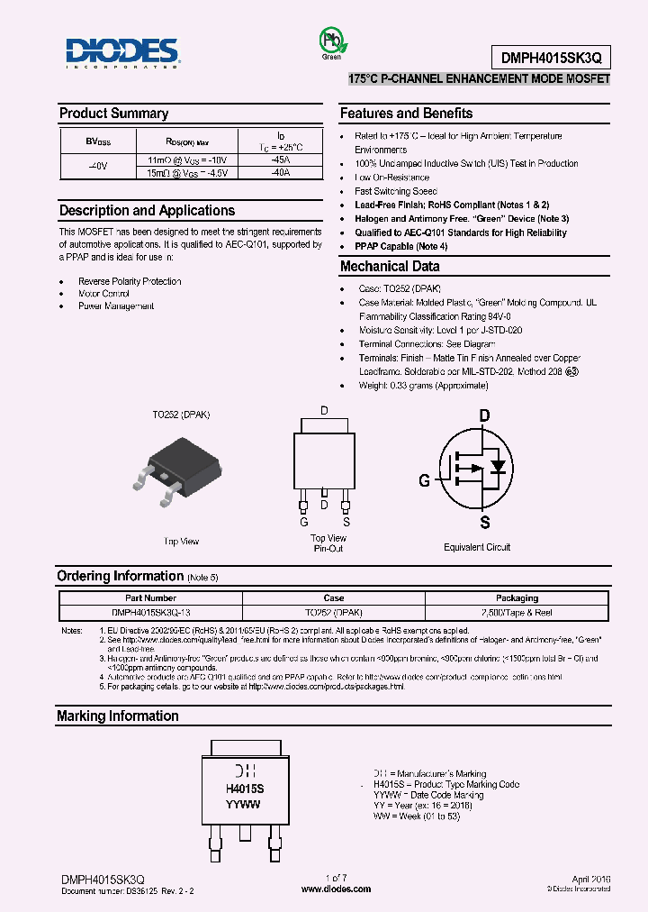 DMPH4015SK3Q-13_8580315.PDF Datasheet