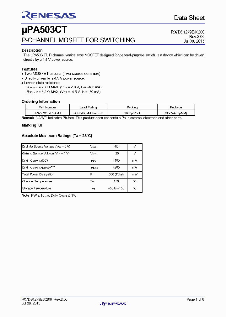 UPA503CT-T1-AT_8592282.PDF Datasheet