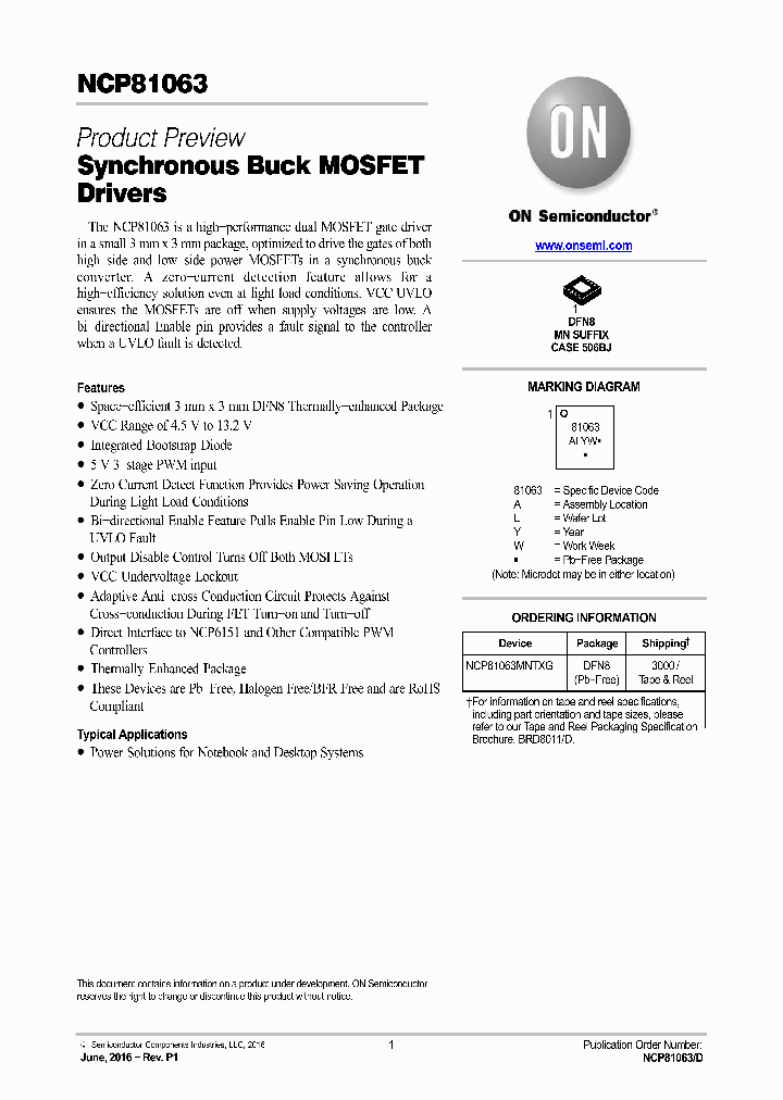 NCP81063_8599255.PDF Datasheet