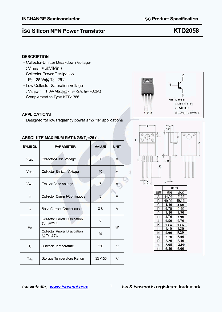 KTD2058_8614263.PDF Datasheet