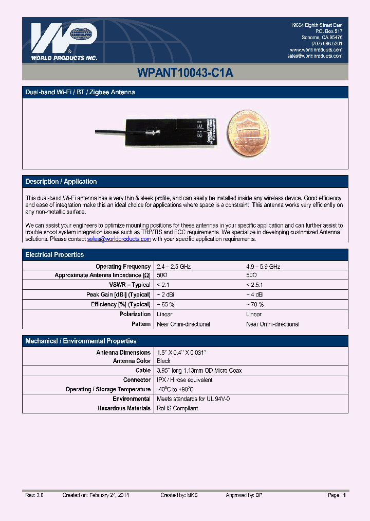 WPANT10043-C1A_8617950.PDF Datasheet