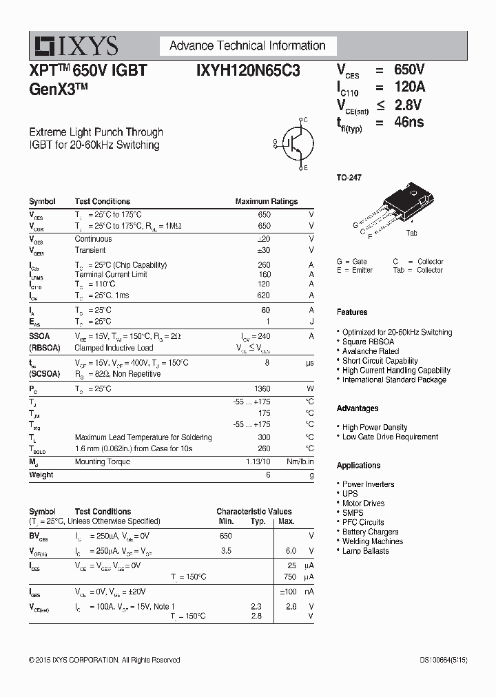 IXYH120N65C3_8626902.PDF Datasheet