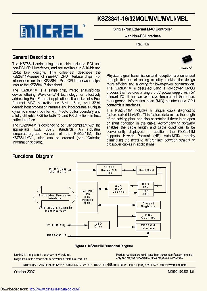 KSZ8841-16MBL_8643407.PDF Datasheet