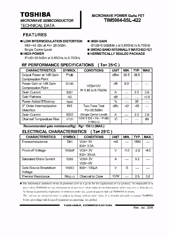 TIM5964-8SL-422_8650883.PDF Datasheet