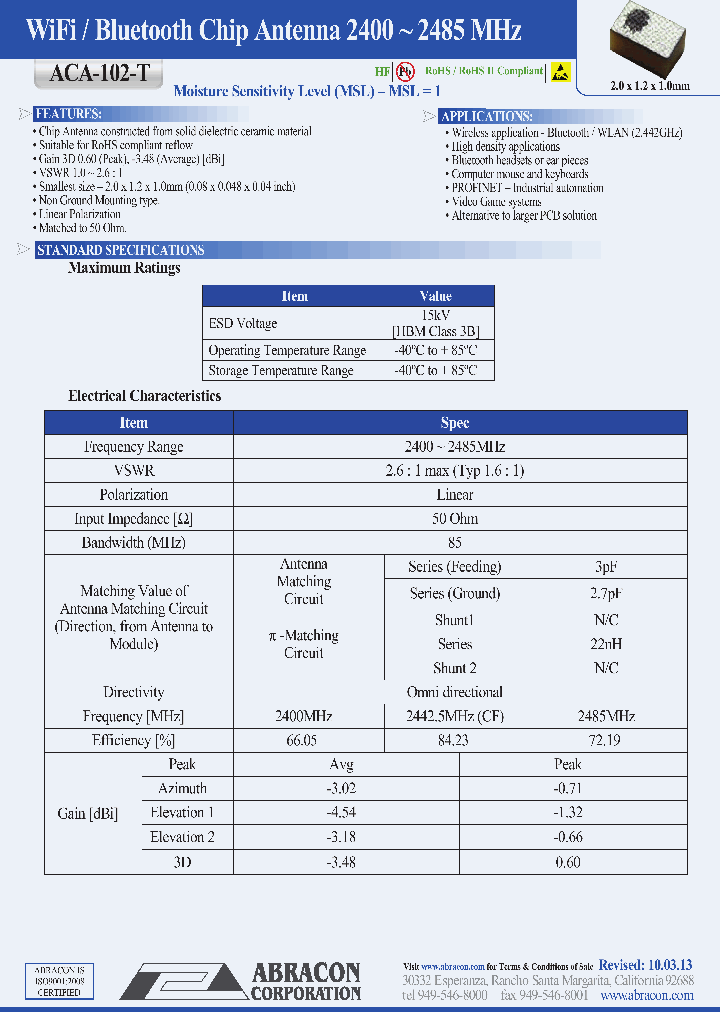 ACA-102-T_8654140.PDF Datasheet