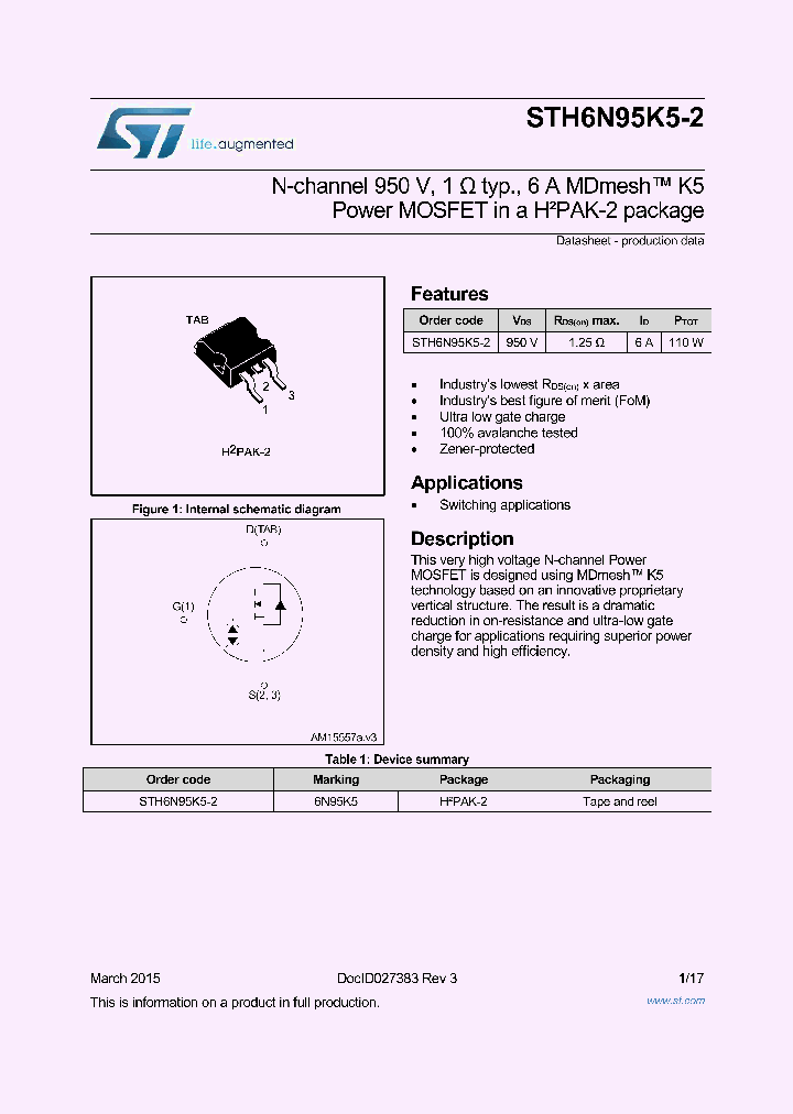 STH6N95K5-2_8669668.PDF Datasheet
