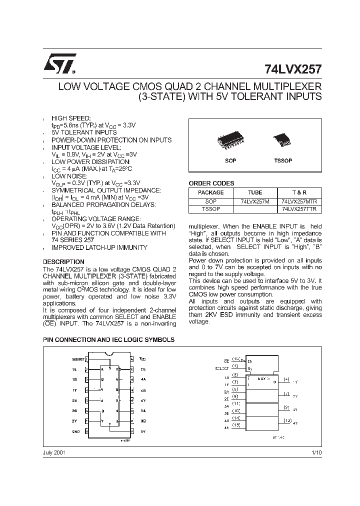 74LVX257TTR_8669786.PDF Datasheet