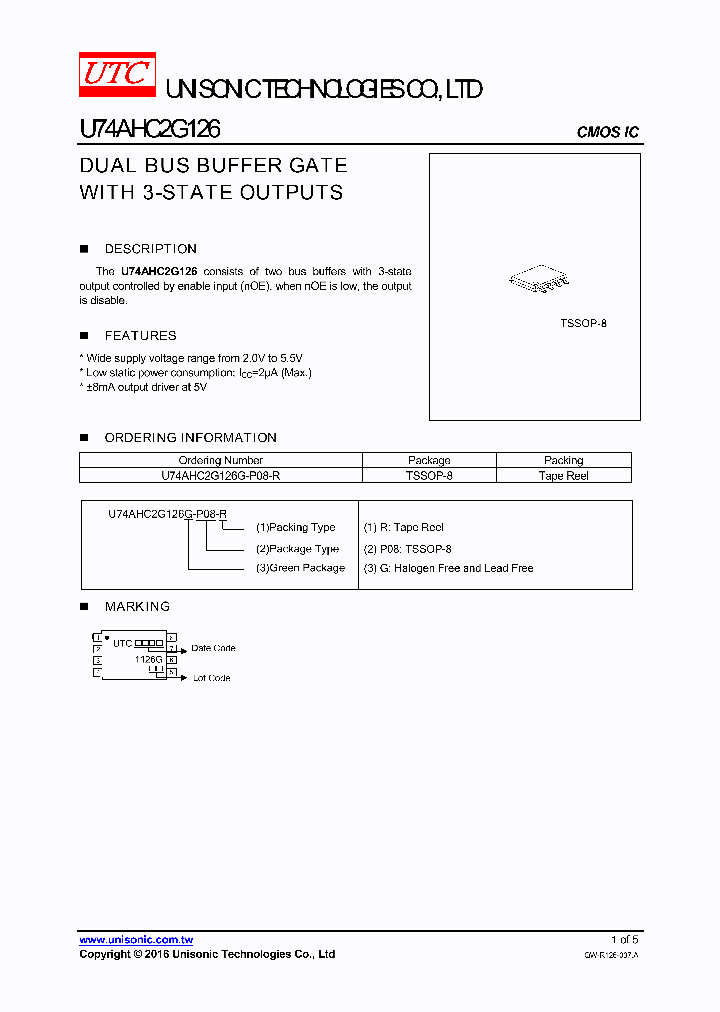 U74AHC2G126G-P08-R_8678394.PDF Datasheet