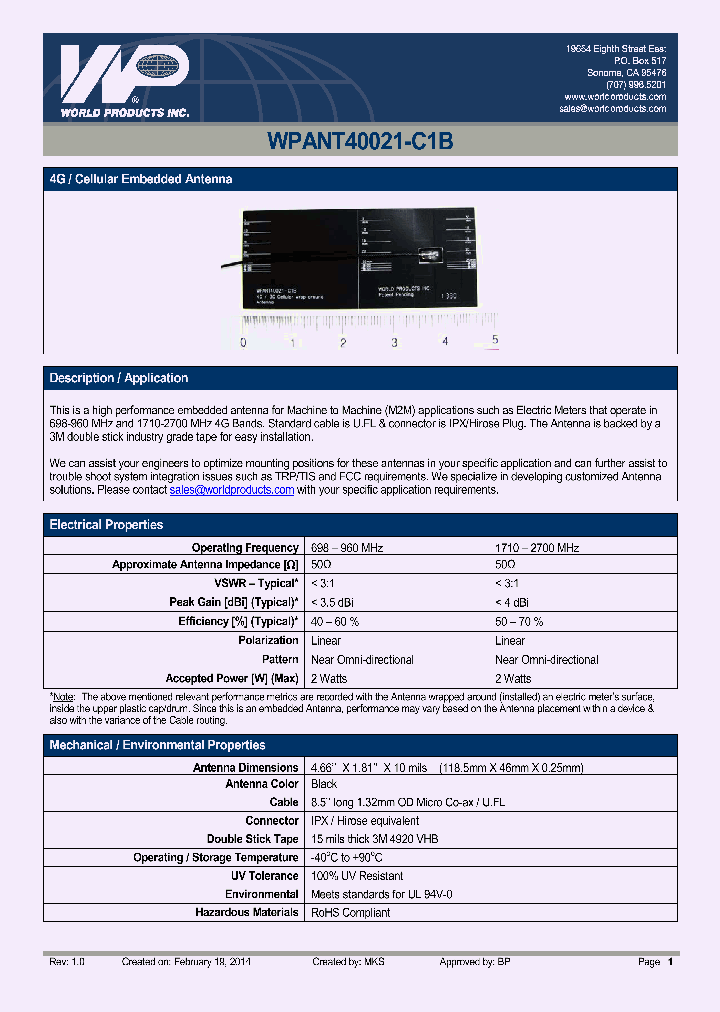 WPANT40021-C1B_8697726.PDF Datasheet