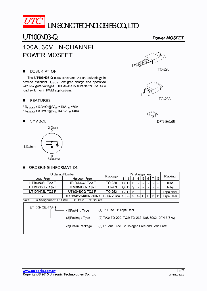 UT100N03G-TA3-T_8697865.PDF Datasheet