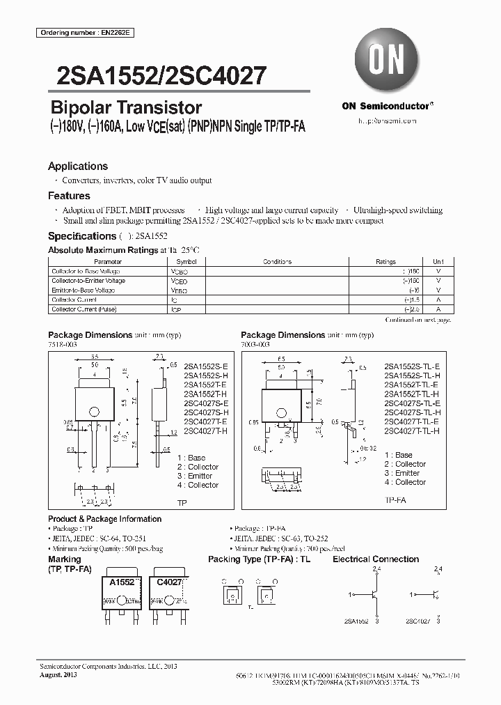 2SA1552T-E_8698803.PDF Datasheet