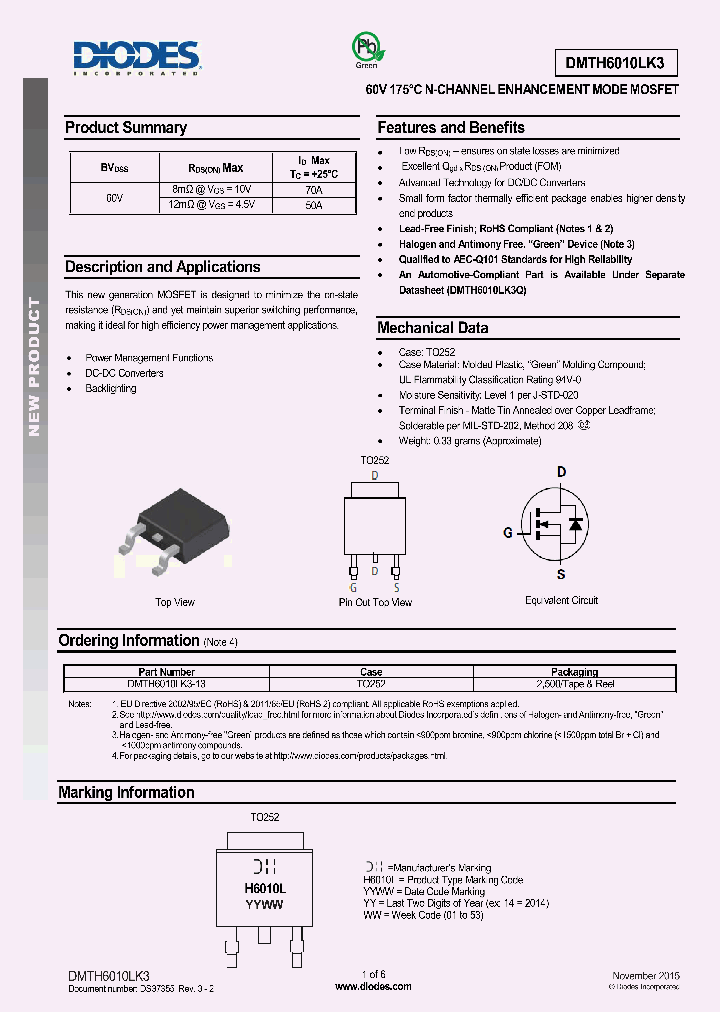 DMTH6010LK3_8705957.PDF Datasheet