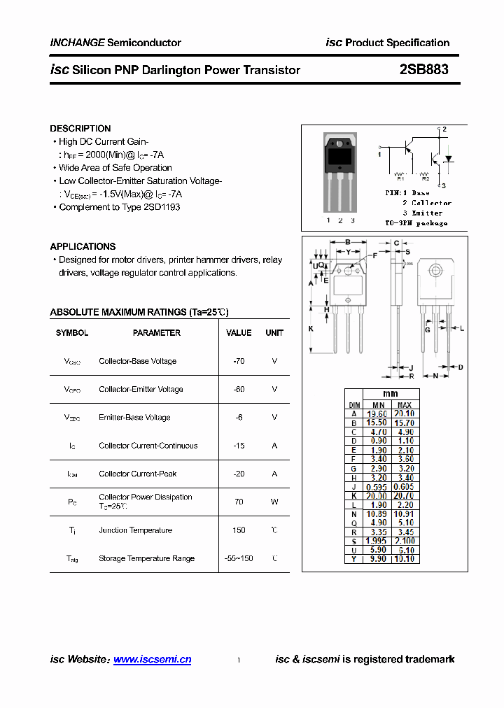 2SB883_8721399.PDF Datasheet