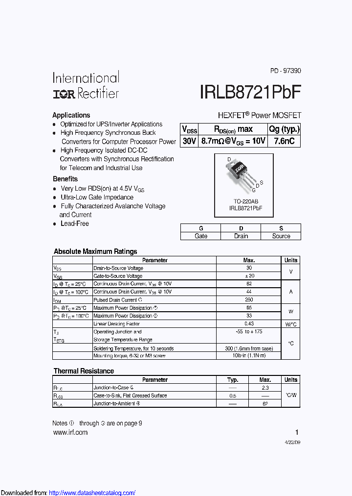 IRLB8721_8738470.PDF Datasheet