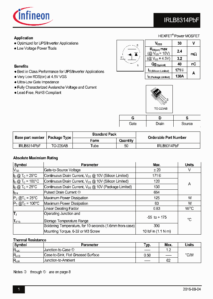 IRLB8314PBF_8738424.PDF Datasheet