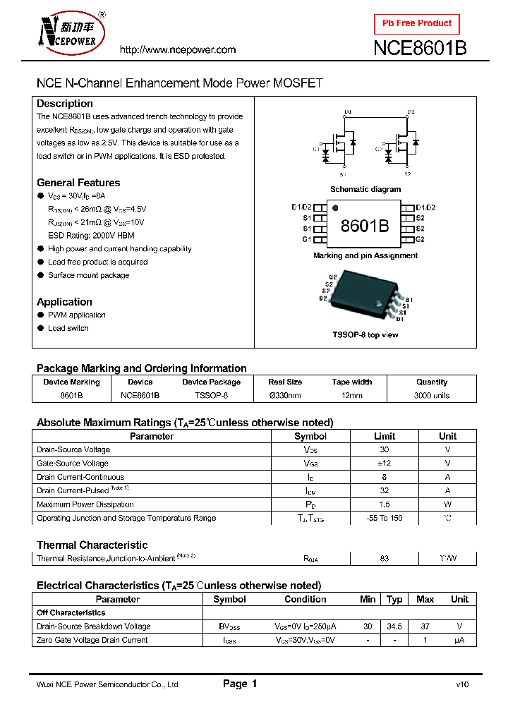 NCE8601B_8747631.PDF Datasheet