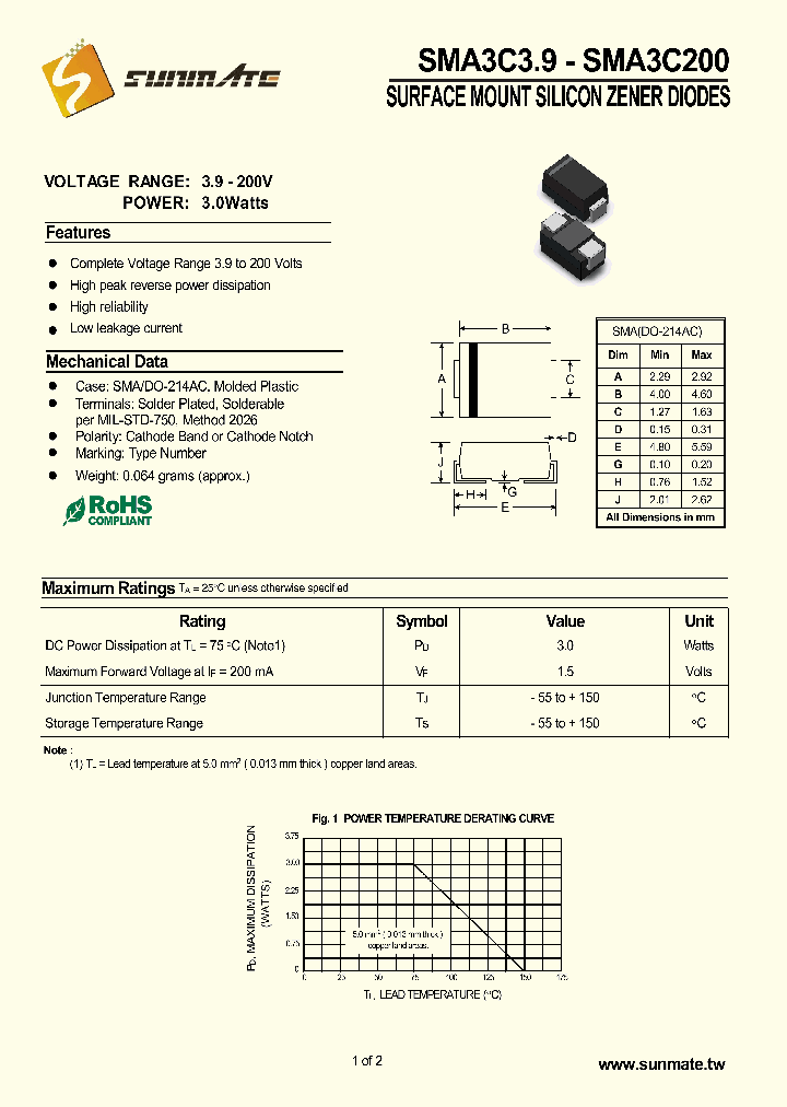 SMA3C100_8760330.PDF Datasheet