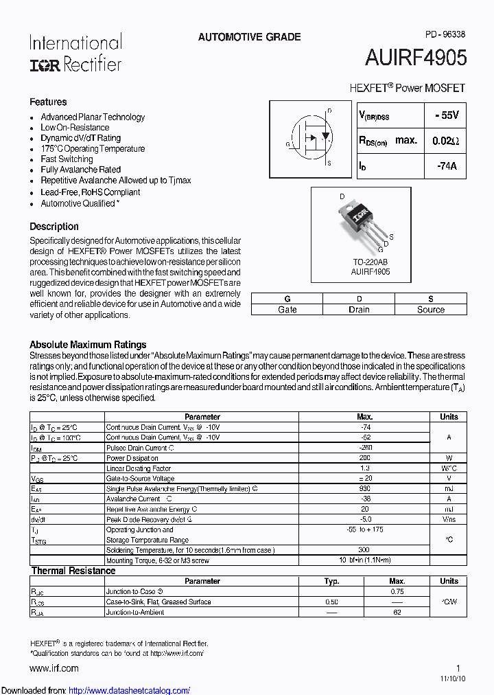 AUIRF4905_8773741.PDF Datasheet