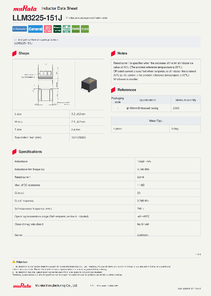 LLM3225-151J_8795873.PDF Datasheet