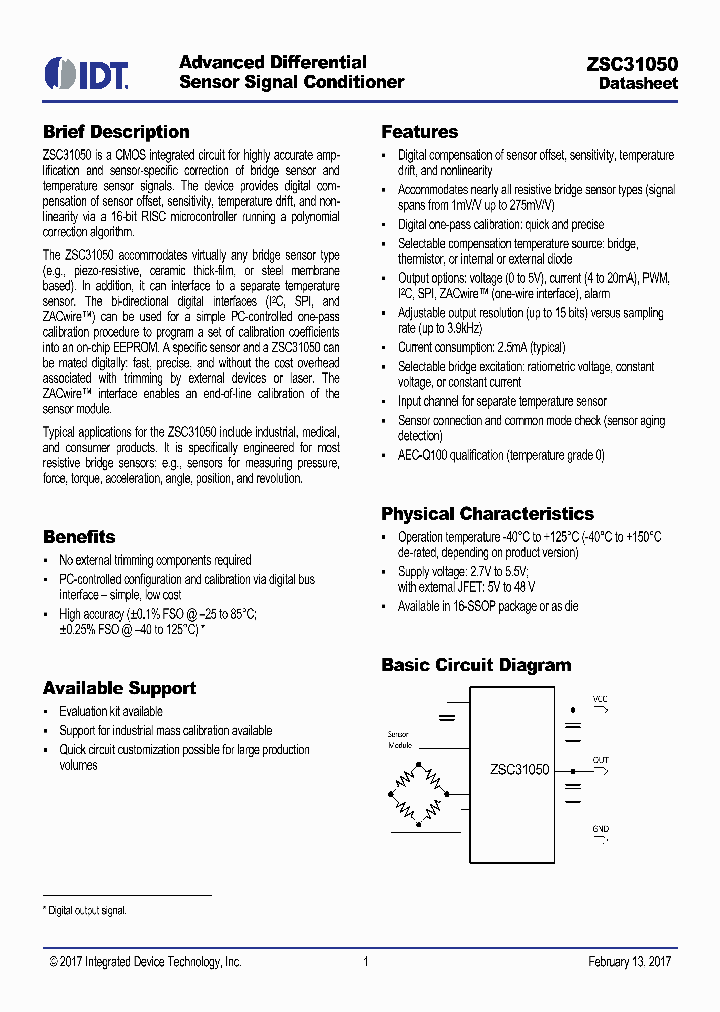 ZSC31050FAB_8817973.PDF Datasheet