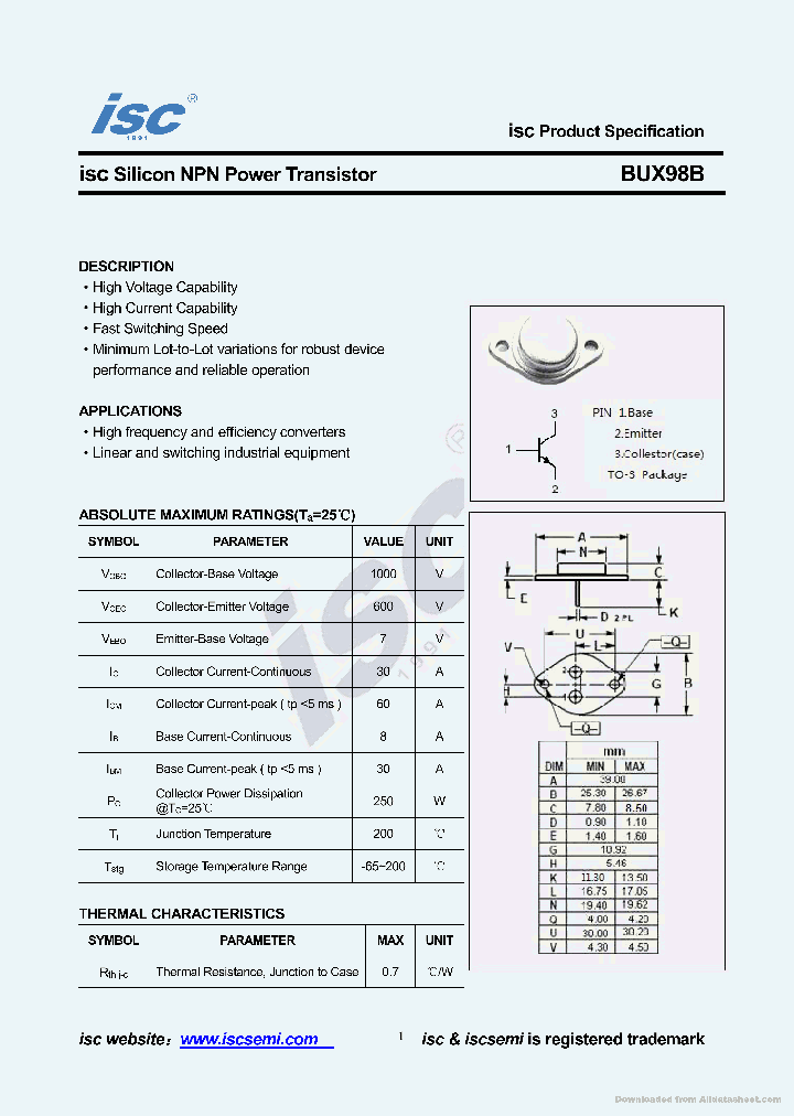 BUX98B_8818072.PDF Datasheet