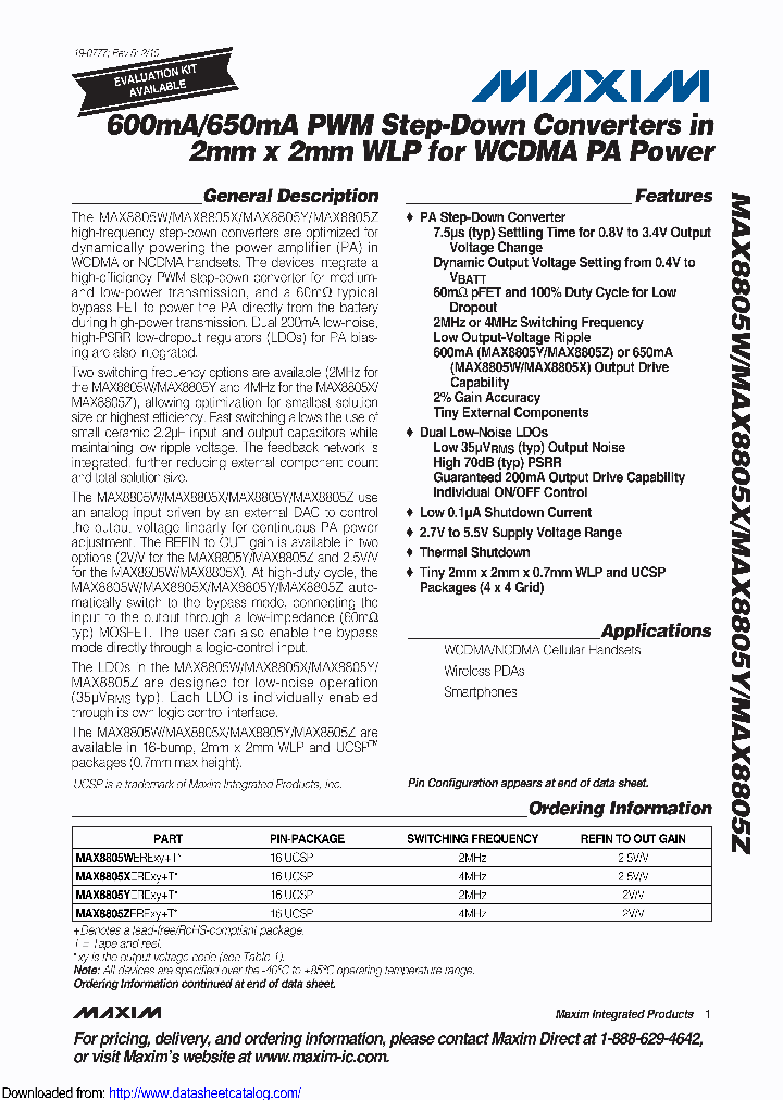 MAX8805ZEWEAD_8829797.PDF Datasheet