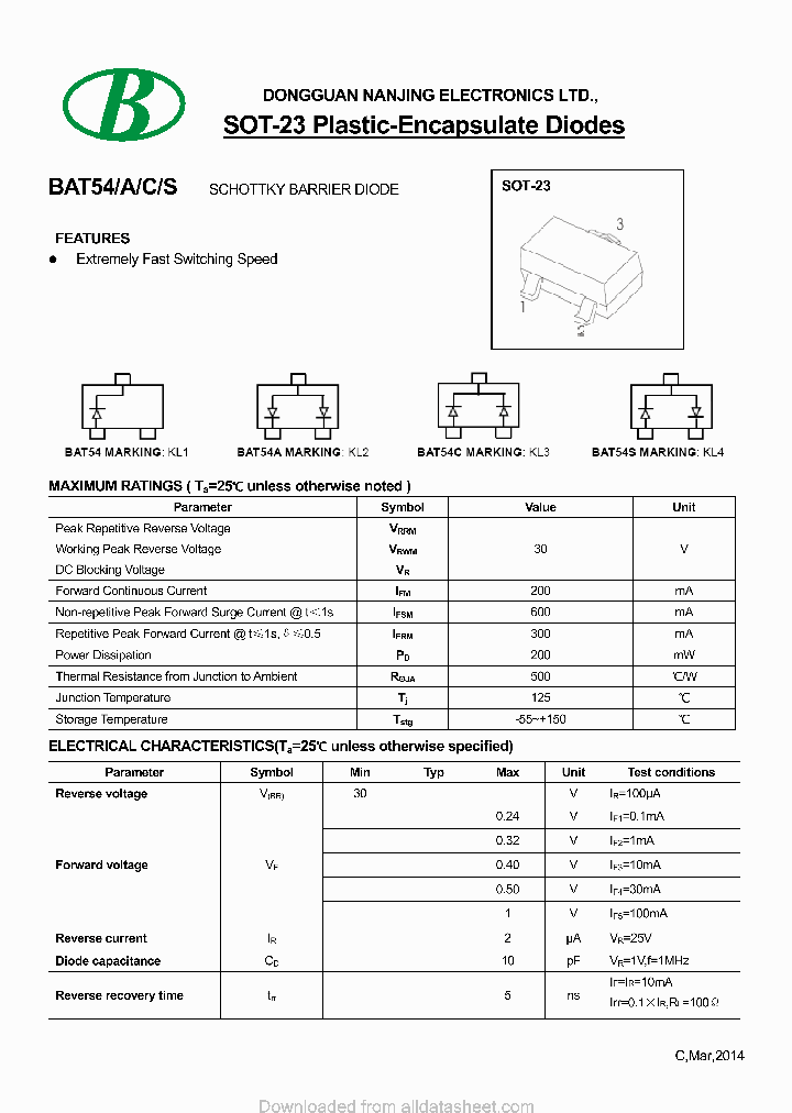 BAT54A-200MA-SOT-23_8841259.PDF Datasheet