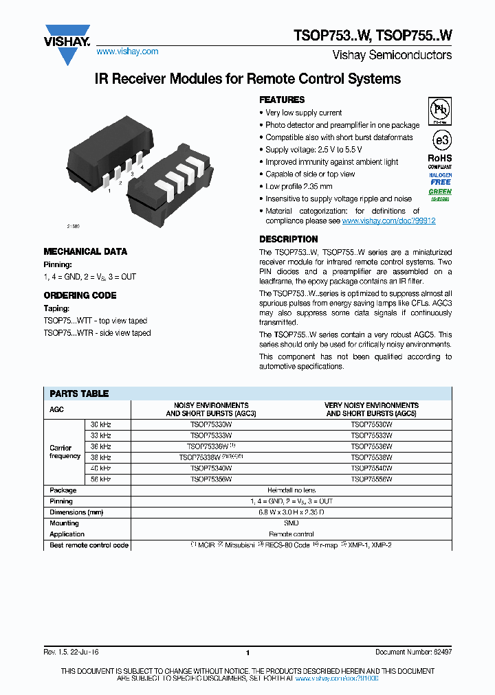 TSOP75538W_8842294.PDF Datasheet