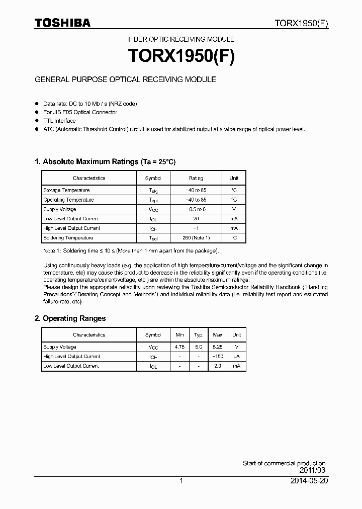 TORX1950F_8847284.PDF Datasheet