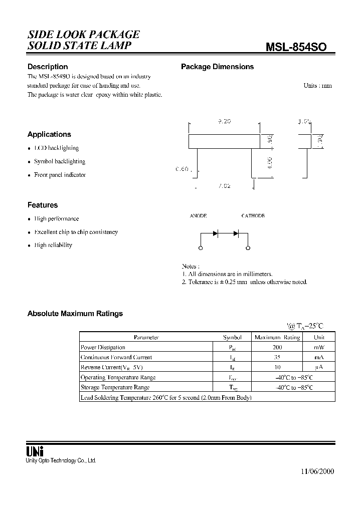 MSL-854SO_8844899.PDF Datasheet