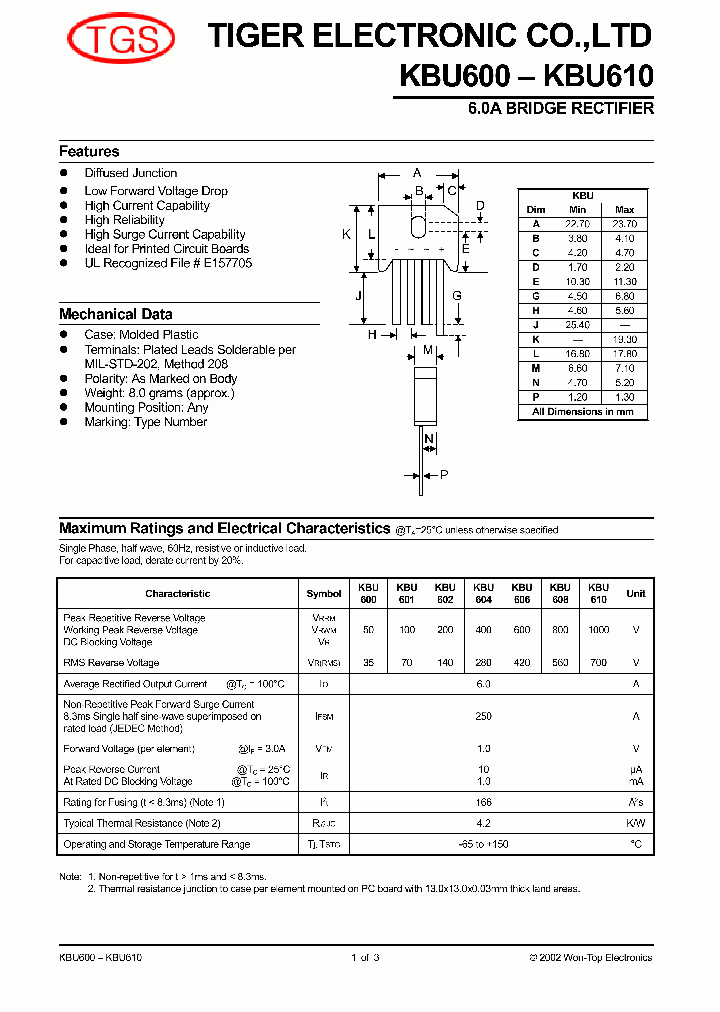 KBU610_8843989.PDF Datasheet