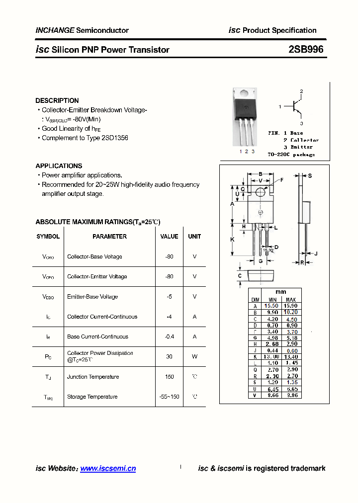 2SB996_8853824.PDF Datasheet