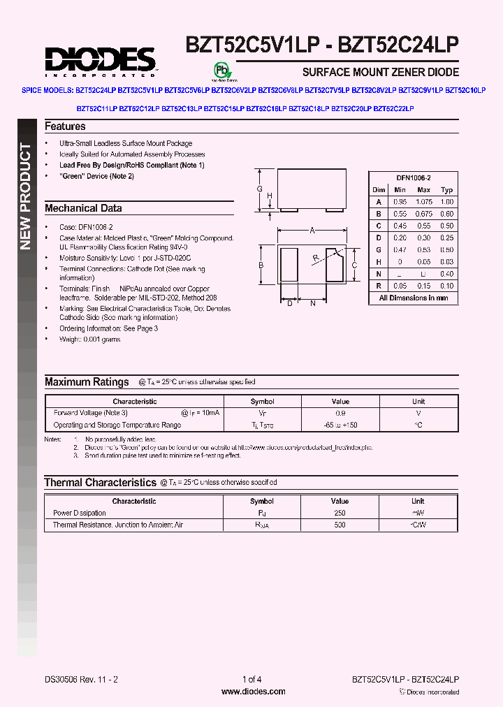 BZT52C5V6LP_8862636.PDF Datasheet