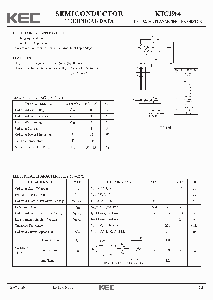 KTC3964_8864793.PDF Datasheet