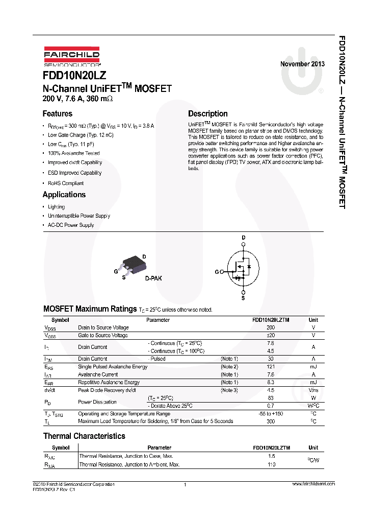 FDD10N20LZ_8871227.PDF Datasheet