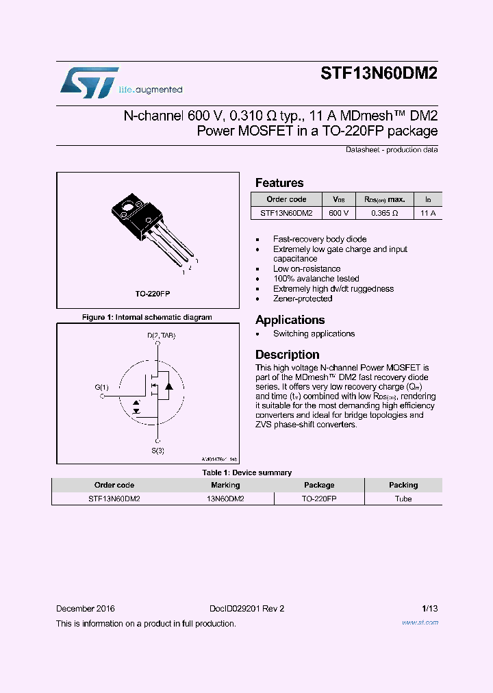 STF13N60DM2_8873388.PDF Datasheet
