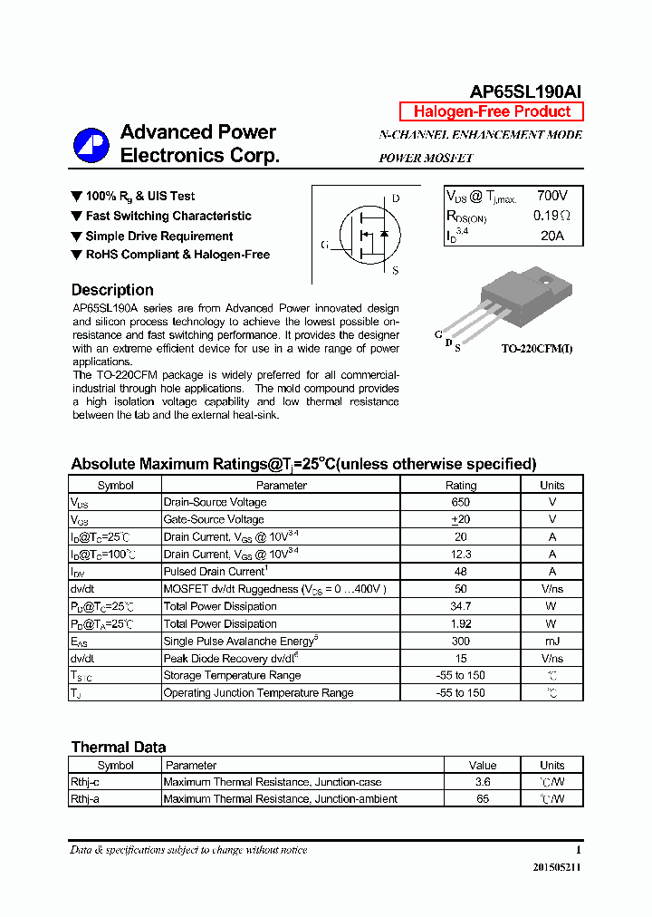 AP65SL190AI_8880983.PDF Datasheet