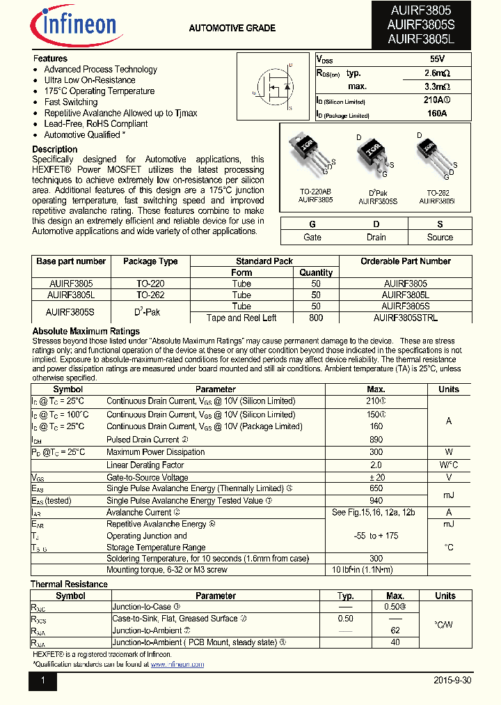 AUIRF3805STRL_8883085.PDF Datasheet