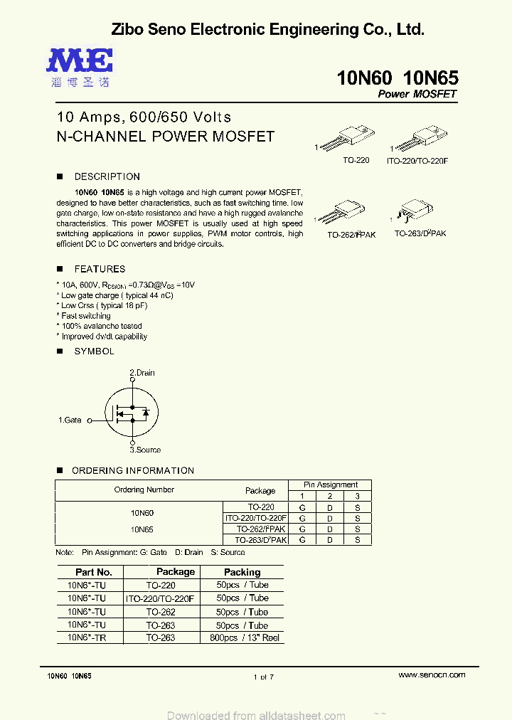 10N65_8883405.PDF Datasheet