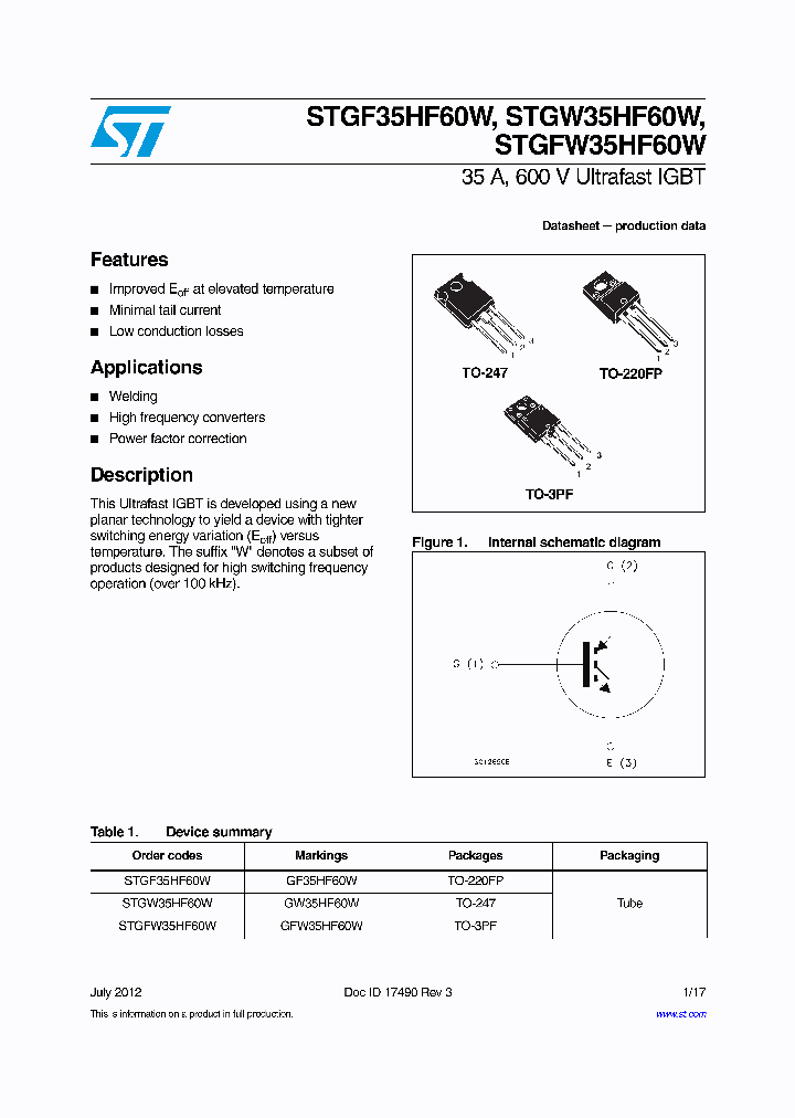 STGW35HF60W_8893547.PDF Datasheet