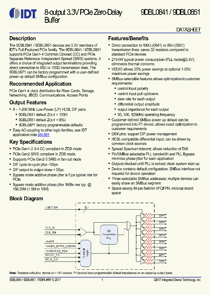 9DBL08P1BXXXKILF_8902604.PDF Datasheet