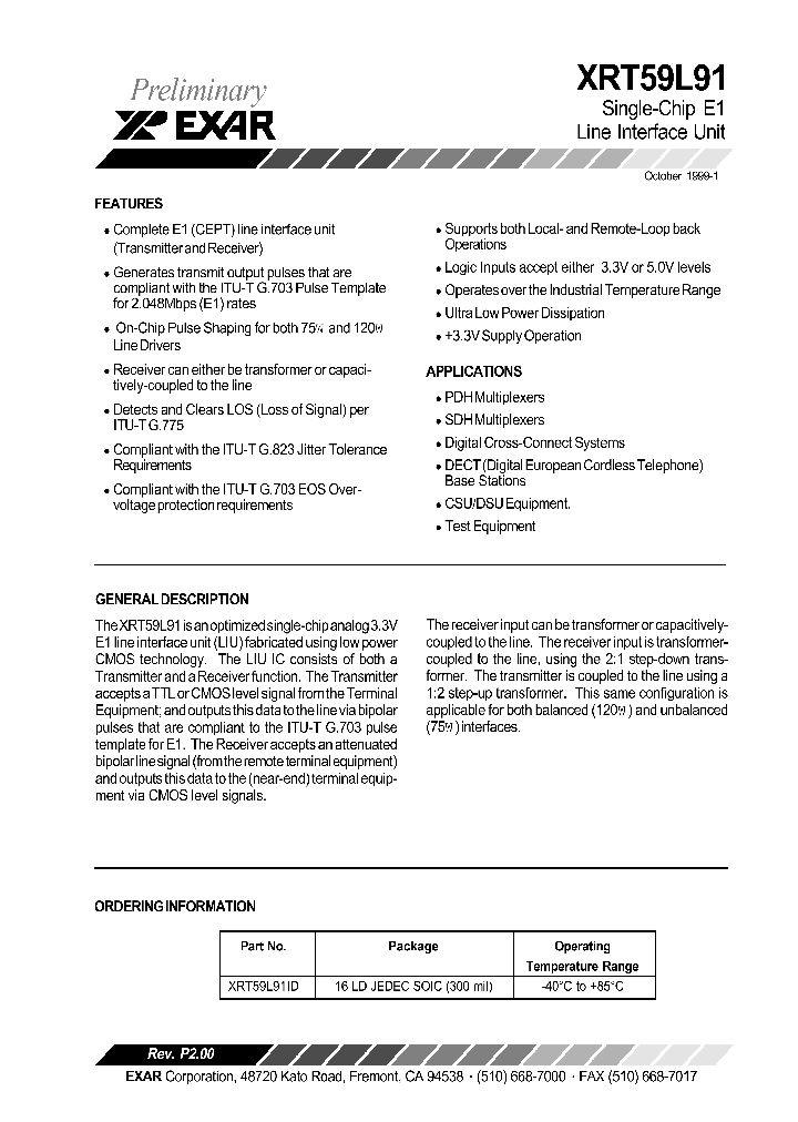 XRT59L91_8903456.PDF Datasheet