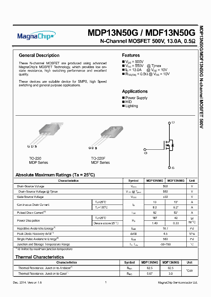 MDF13N50G_8906006.PDF Datasheet